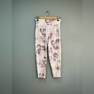 Girls’ Pink Adidas Floral Tight Fit Leggings Size XL EUC